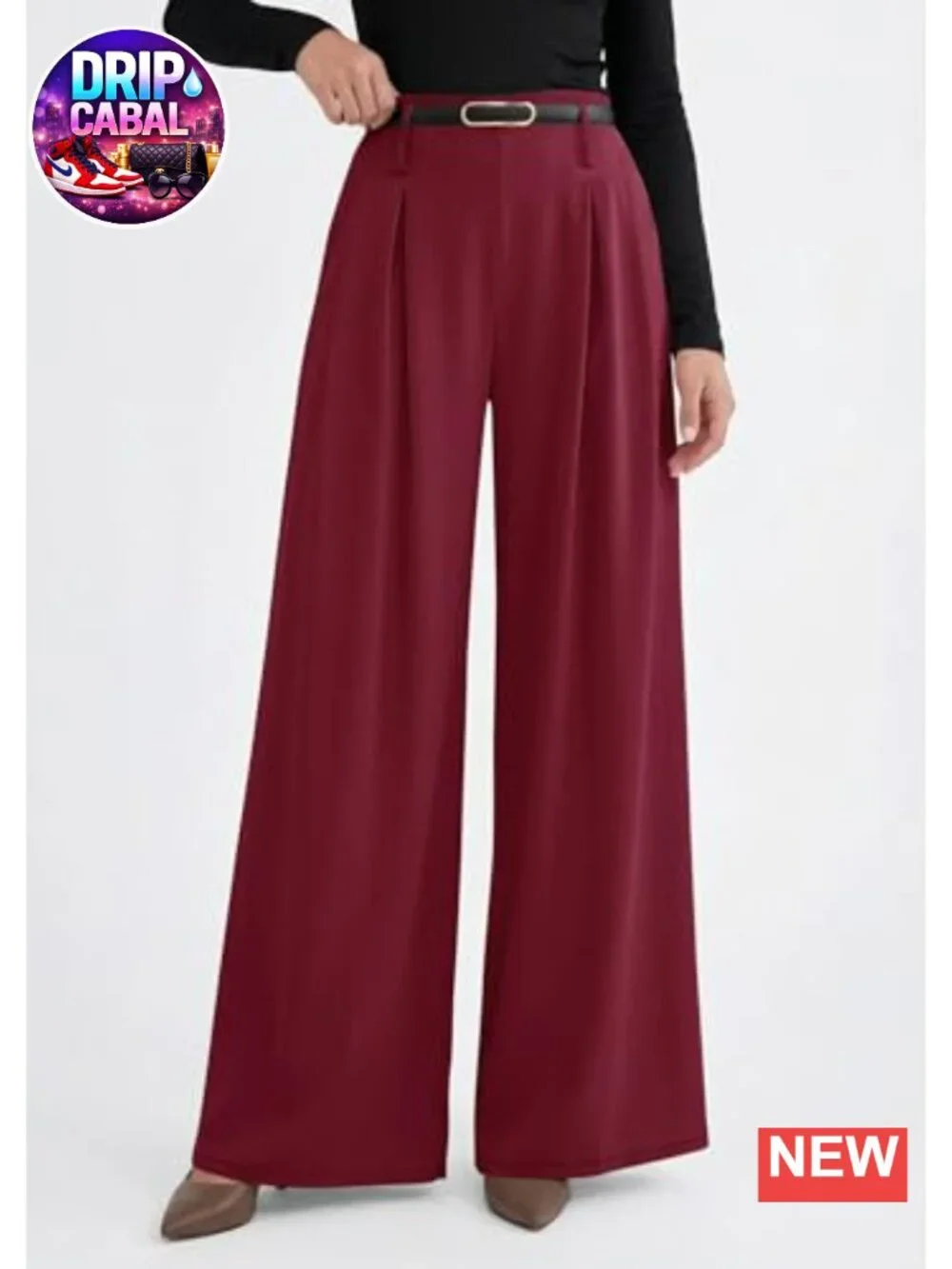 Womens Wide Leg Dress Pants Flowy Trousers High Waisted Palazzo Pleated Slacks